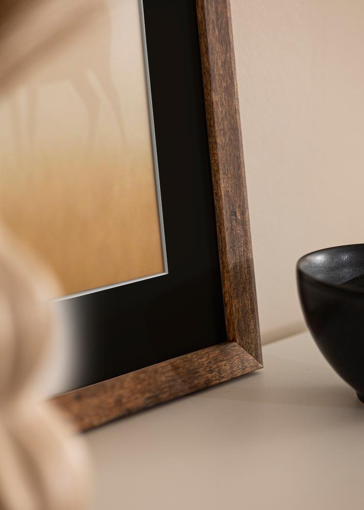 Ram med passepartou Rahmen Fiorito Washed Oak 60x80 cm - Passepartout Schwarz 50x70 cm