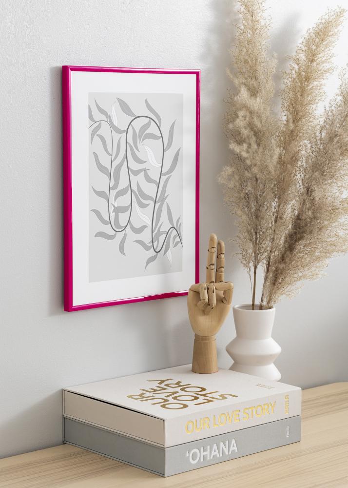 Ram med passepartou Rahmen New Lifestyle Dunkelrosa 70x100 cm - Passepartout Weiß 61x91,5 cm