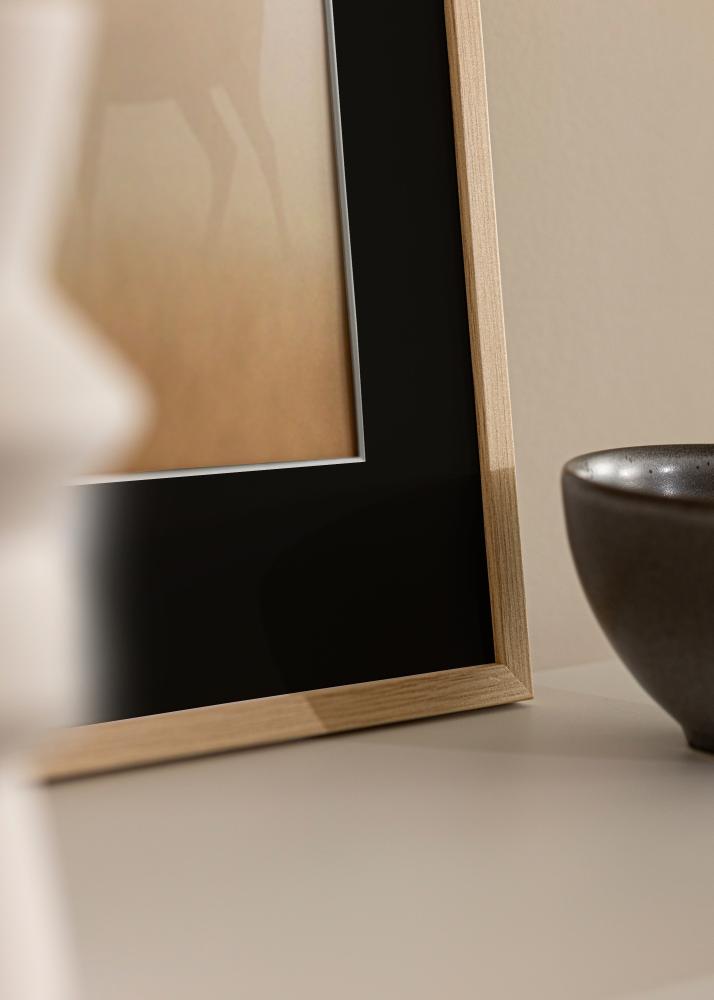 Ram med passepartou Rahmen Galant Eiche 30x40 cm - Passepartout Schwarz 18x27 cm