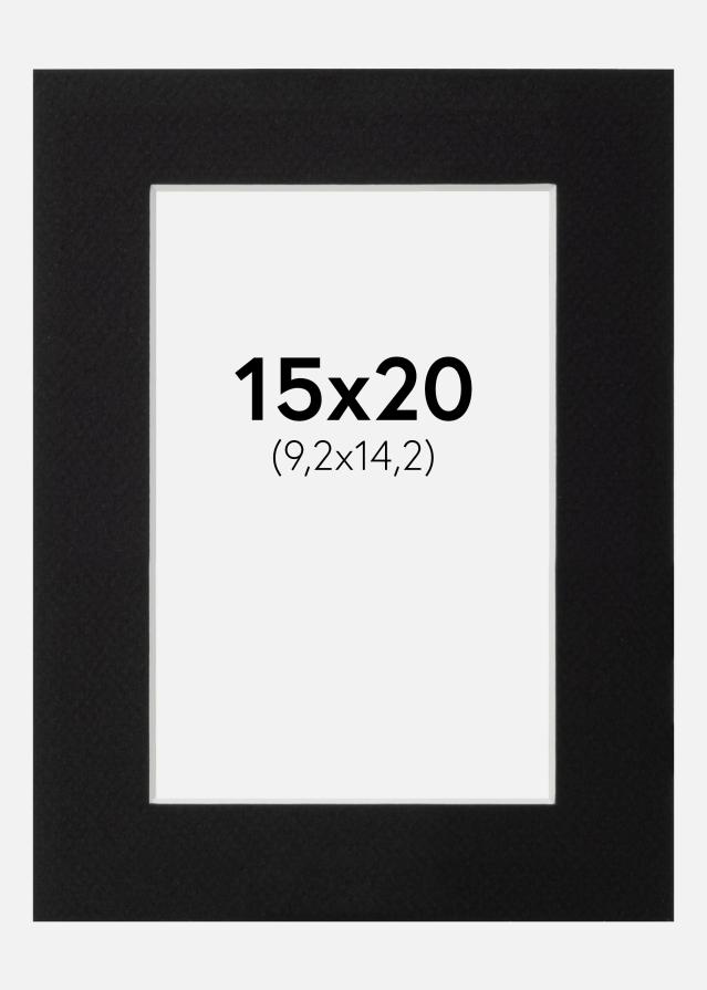 Artlink Passepartout Schwarz Standard (weißer Kern) 15x20 cm (9,2x14,2)