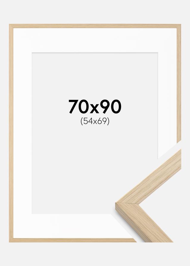 Ram med passepartou Rahmen Grimsåker Eiche 70x90 cm - Passepartout Weiß 55x70 cm