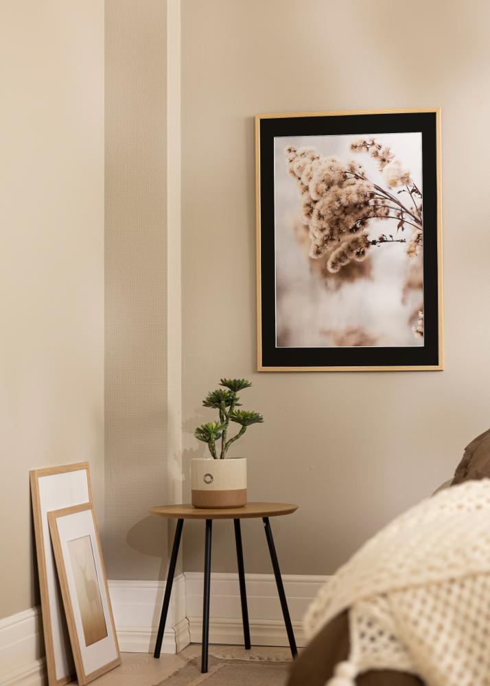 Ram med passepartou Rahmen Galant Eiche 30x40 cm - Passepartout Schwarz 18x27 cm