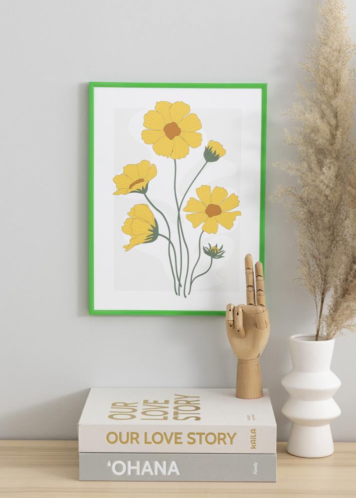 Ram med passepartou Rahmen New Lifestyle Grass Green 70x100 cm - Passepartout Schwarz 61x91,5 cm