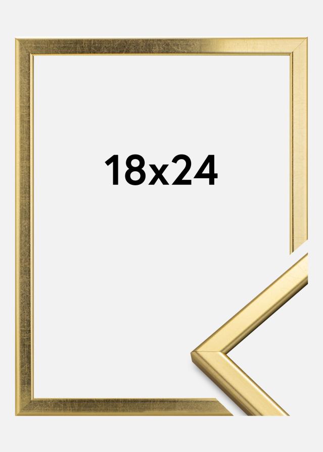 HHC Distribution Rahmen Slim Matt Antireflexglas Gold 18x24 cm