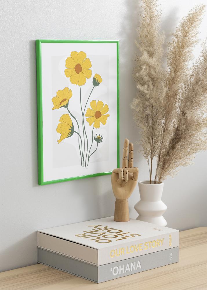 Ram med passepartou Rahmen New Lifestyle Grass Green 70x100 cm - Passepartout Schwarz 61x91,5 cm