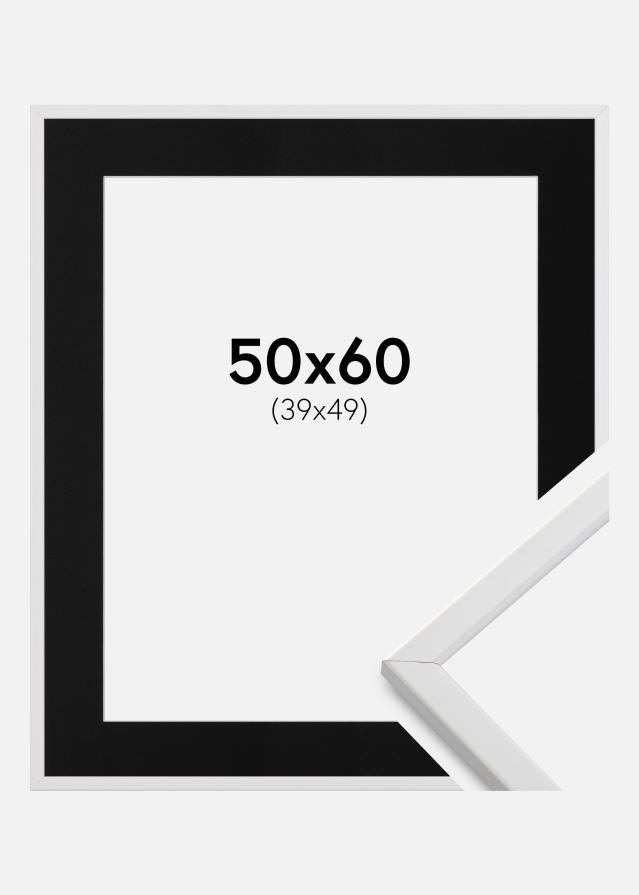 Ram med passepartou Rahmen Galant Weiß 50x60 cm - Passepartout Schwarz 40x50 cm