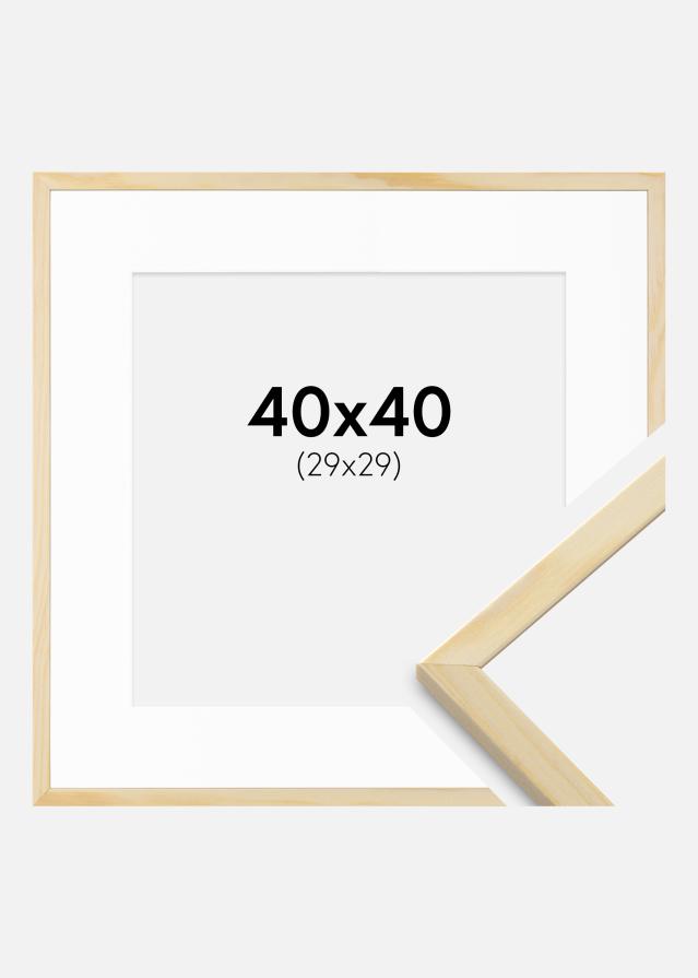 Ram med passepartou Rahmen Galant Kiefer 40x40 cm - Passepartout Weiß 30x30 cm