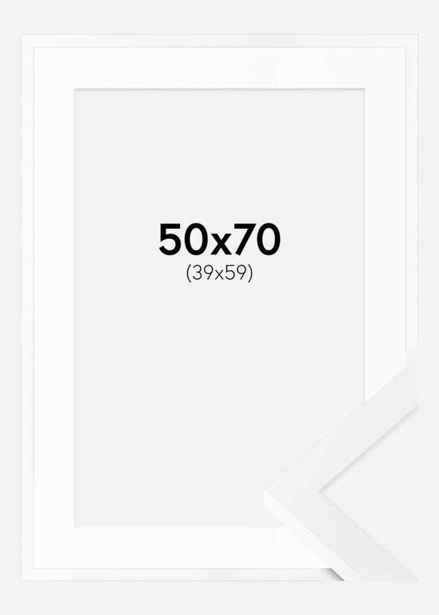 Ram med passepartou Rahmen Selection Weiß 50x70 cm - Passepartout Weiß 40x60 cm