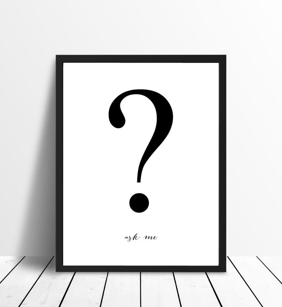 Bildverkstad Ask me - Weiß mit schwarzem Druck
