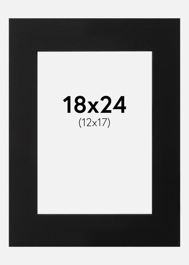 Galleri 1 Passepartout Schwarz (schwarzer Kern) 18x24 cm (12x17)