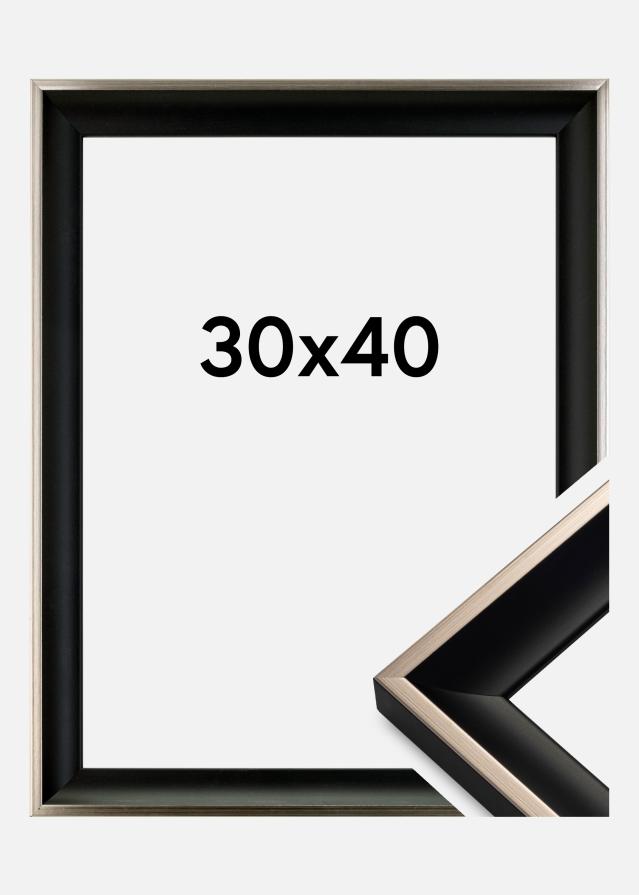 Galleri 1 Rahmen Öjaren Schwarz-Silber 30x40 cm