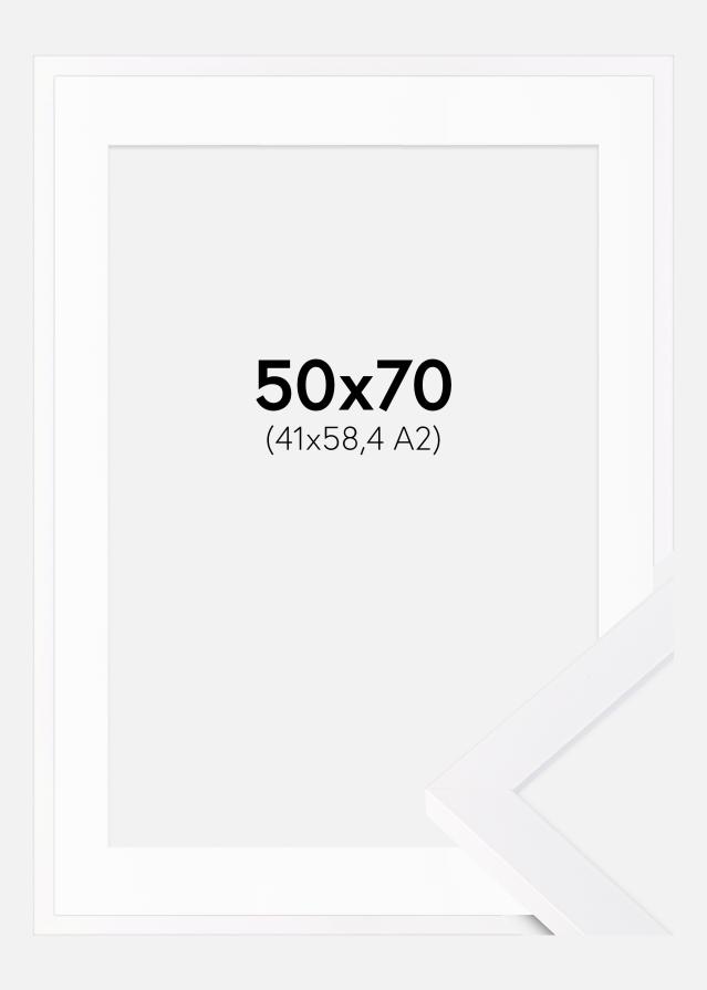 Ram med passepartou Rahmen Selection Weiß 50x70 cm - Passepartout Weiß 42x59,4 cm (A2)