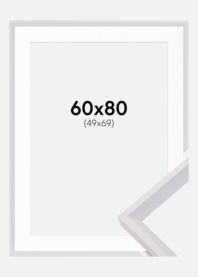 Ram med passepartou Rahmen Globe Weiß 60x80 cm - Passepartout Weiß 50x70 cm