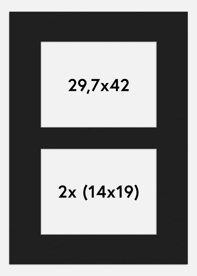 Galleri 1 Passepartout Schwarz 29,7x42 cm - Collage 2 Bilder (14x19 cm)