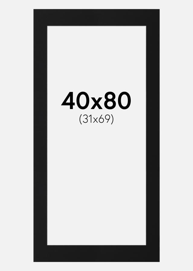 Artlink Passepartout Schwarz Standard (weißer Kern) 40x80 cm (31x69)