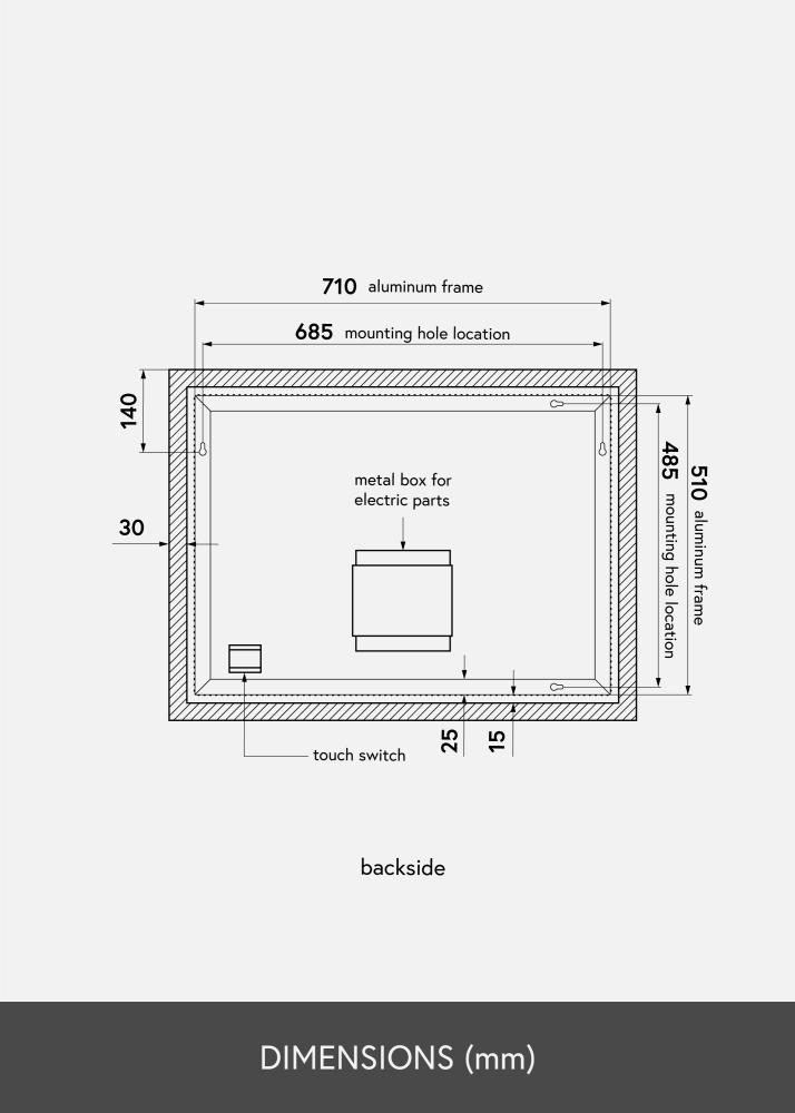 KAILA KAILA Spiegel Wide LED 60x80 cm