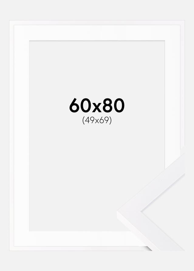 Ram med passepartou Rahmen Selection Weiß 60x80 cm - Passepartout Weiß 50x70 cm