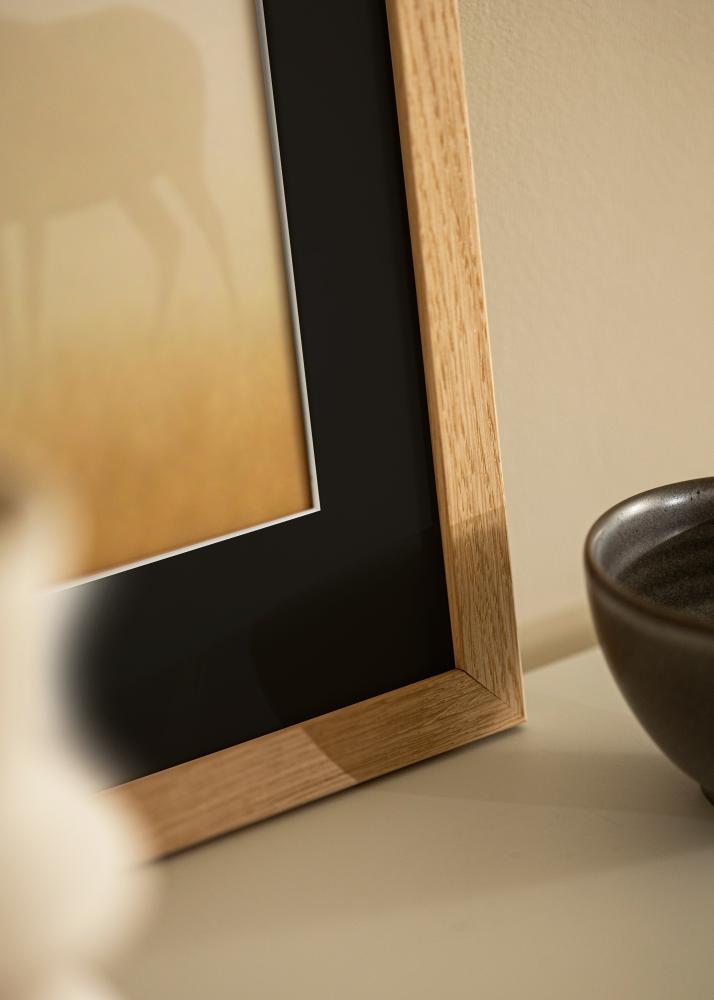 Ram med passepartou Rahmen Trendline Eiche 40x50 cm - Passepartout Schwarz 29,7x42 cm (A3)