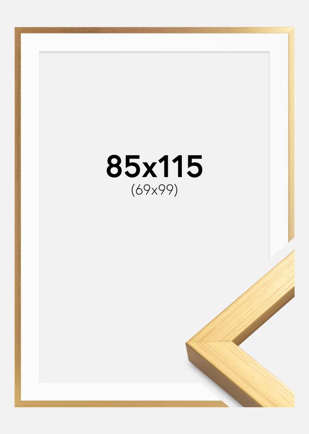 Ram med passepartou Blocky Gold 85x115 cm - Passepartout Weiß 70x100 cm
