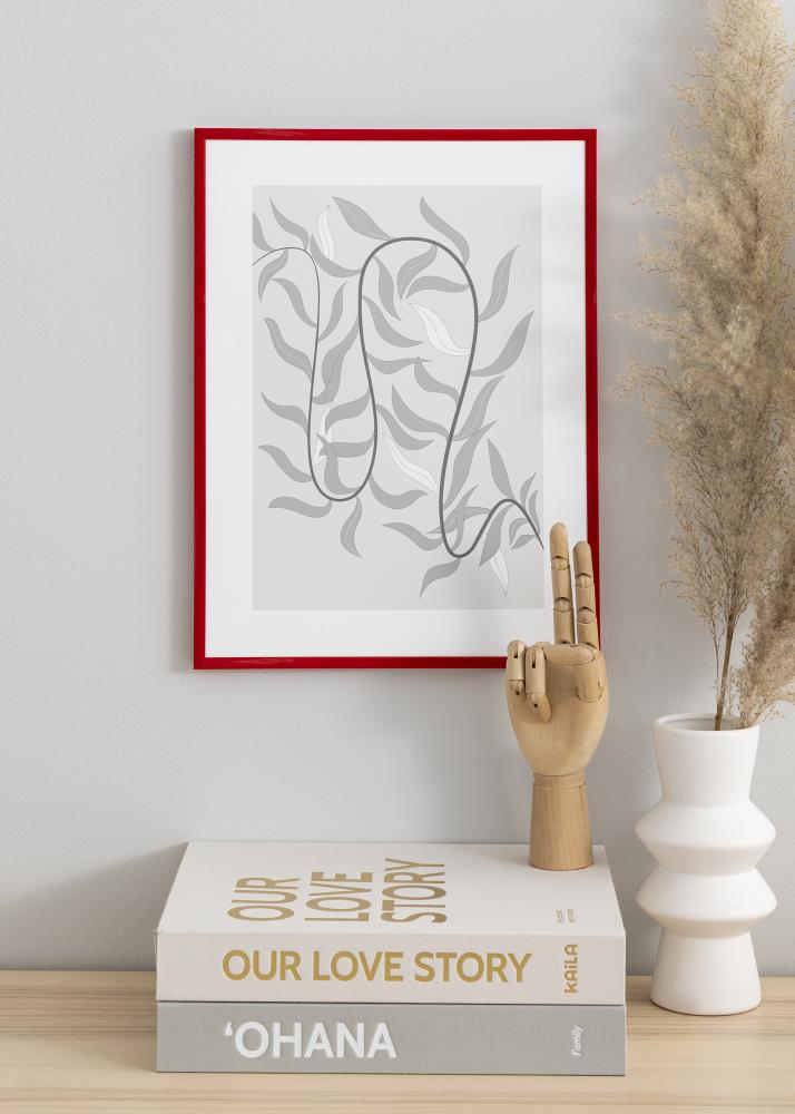 Ram med passepartou Rahmen New Lifestyle Medium Red 70x100 cm - Passepartout Weiß 61x91,5 cm