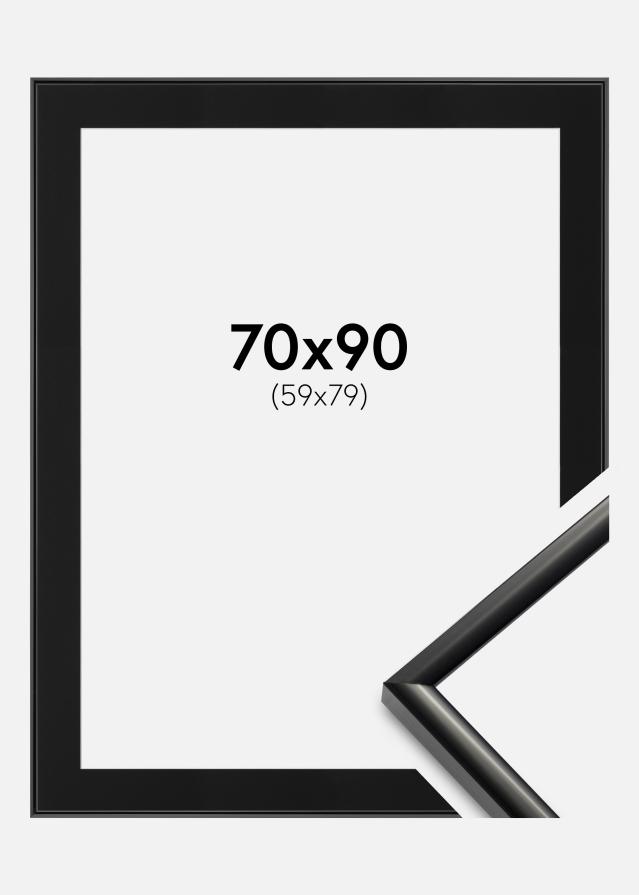 Ram med passepartou Rahmen New Lifestyle Schwarz 70x90 cm - Passepartout Schwarz 60x80 cm