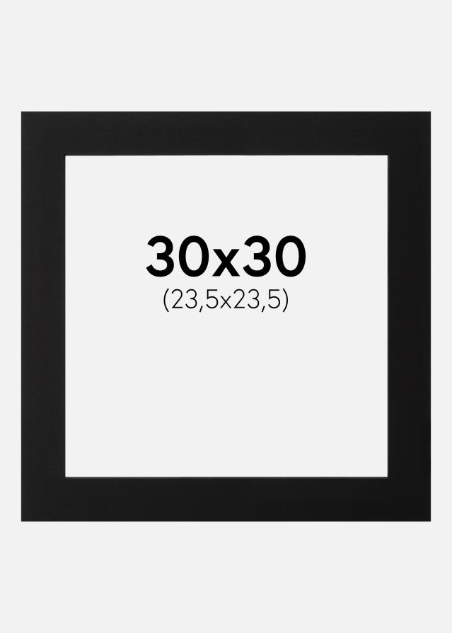 Galleri 1 Passepartout Schwarz (schwarzer Kern) 30x30 cm (23,5x23,5)