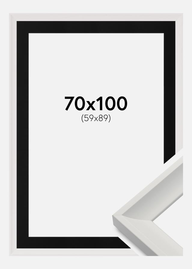 Ram med passepartou Rahmen Öjaren Weiß 70x100 cm - Passepartout Schwarz 60x90 cm