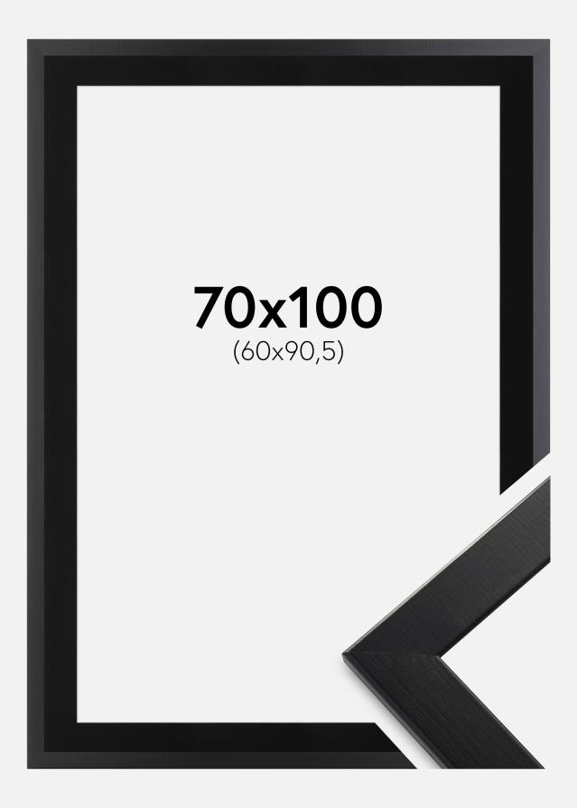 Ram med passepartou Rahmen Trendline Schwarz 70x100 cm - Passepartout Schwarz 61x91,5 cm