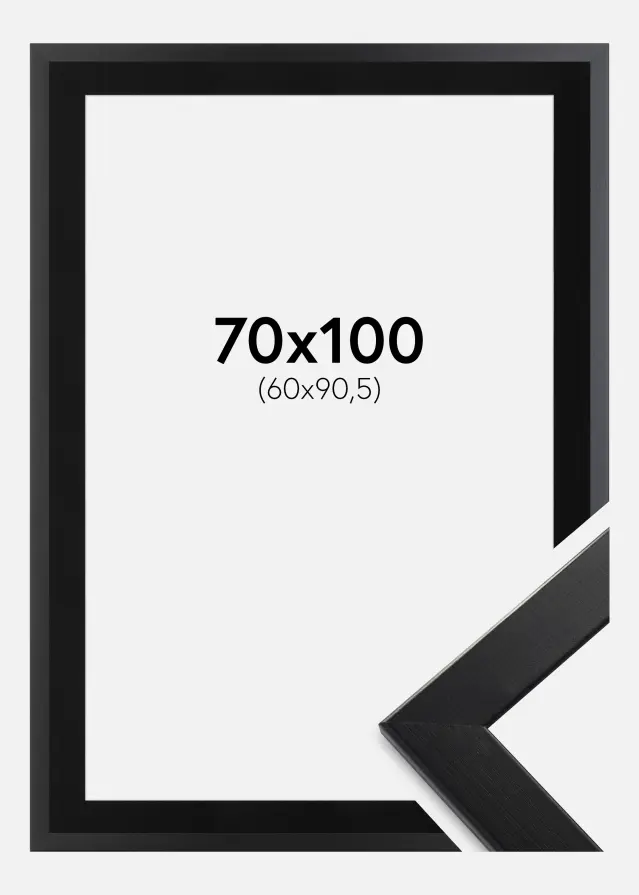 Ram med passepartou Rahmen Trendline Schwarz 70x100 cm - Passepartout Schwarz 61x91,5 cm