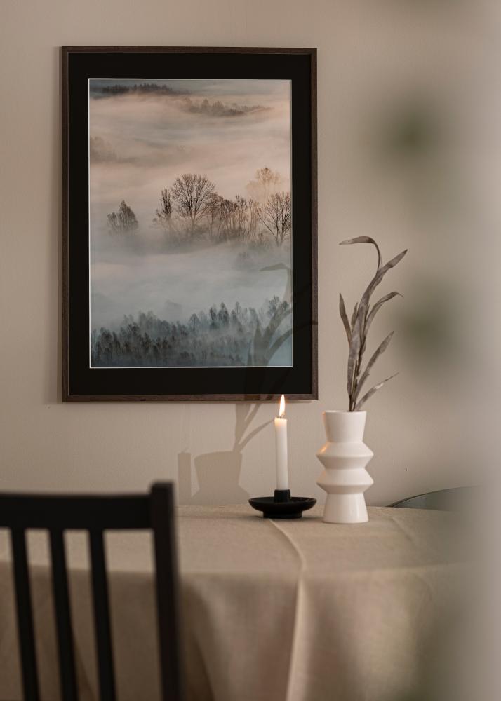 Ram med passepartou Rahmen Edsbyn Walnuss 35x50 cm - Passepartout Schwarz 24x30 cm