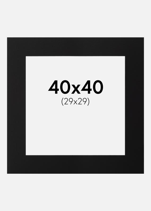 Galleri 1 Passepartout Schwarz (schwarzer Kern) 40x40 cm (29x29)