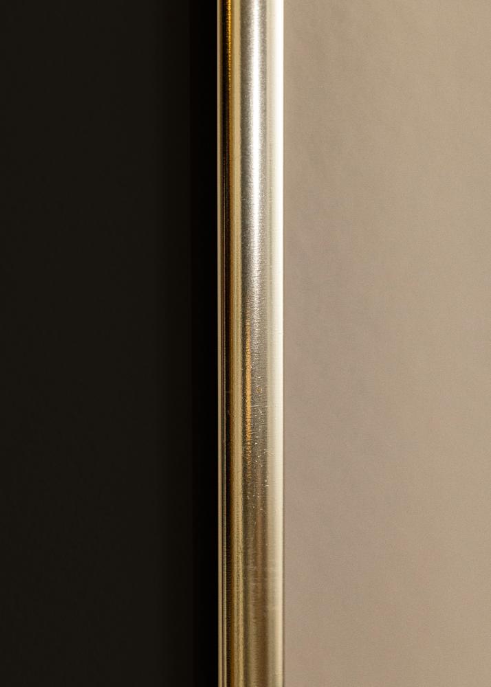 Ram med passepartou Rahmen Aluminium Gold glänzend 70x100 cm - Passepartout Schwarz 62x85 cm