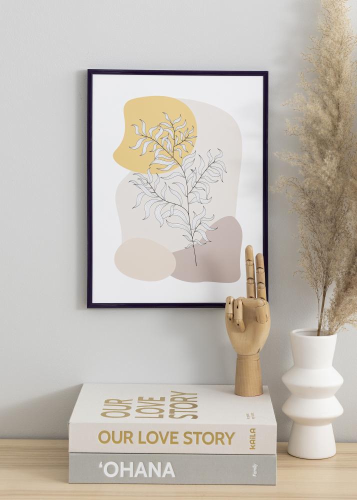 Ram med passepartou Rahmen New Lifestyle Dunkellila 70x100 cm - Passepartout Schwarz 24x36 inches