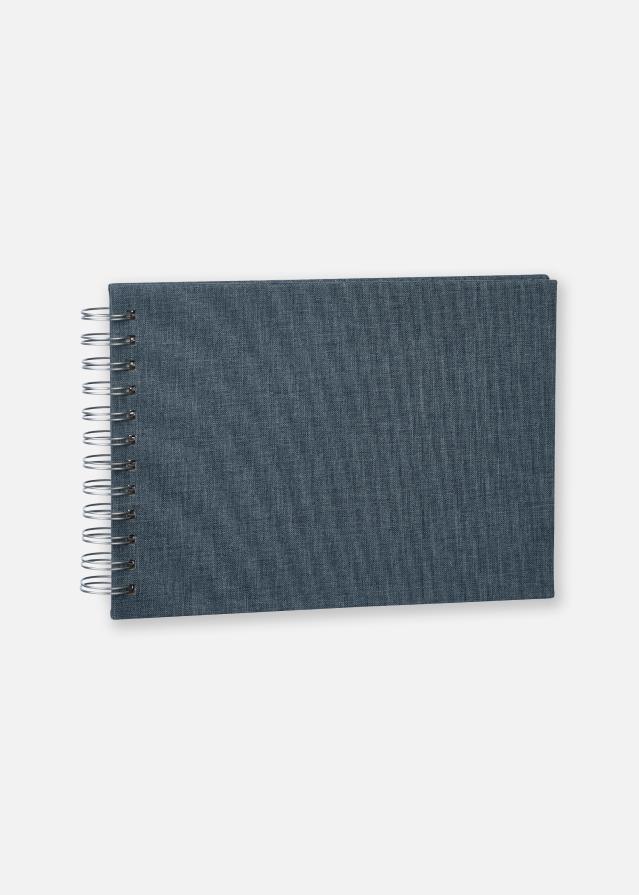 Focus Base Line Canvas Wire-O Blau 23x17 cm (40 weiße Seiten / 20 Blatt)