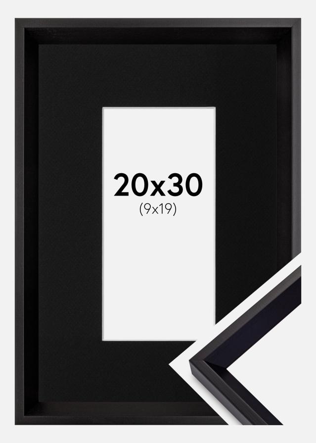 Ram med passepartou Rahmen Globe Schwarz 20x30 cm - Passepartout Schwarz 10x20 cm