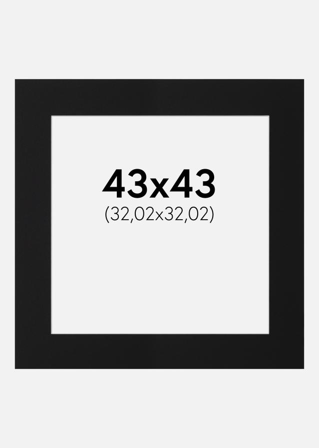 Artlink Passepartout Schwarz Standard (weißer Kern) 43x43 cm (32,02x32,02)