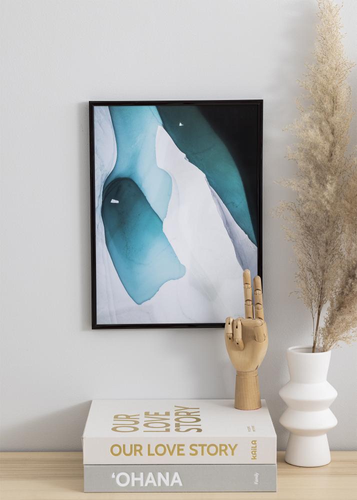 Ram med passepartou Rahmen New Lifestyle Espresso Brown 50x70 cm - Passepartout Schwarz 16x24 inches