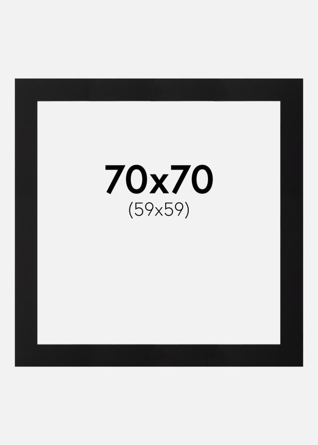 Galleri 1 Passepartout Schwarz (schwarzer Kern) 70x70 cm (59x59)