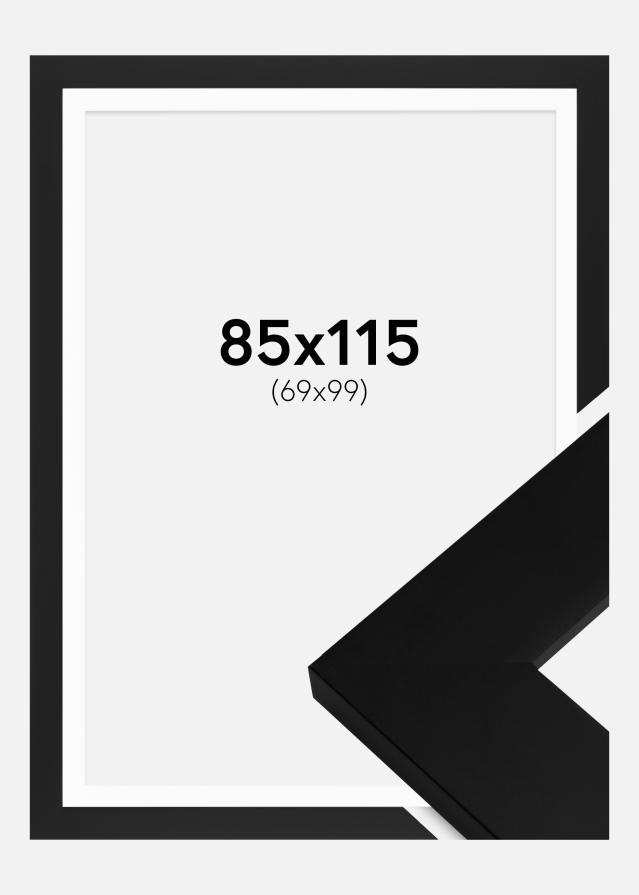 Ram med passepartou Härjedalen Schwarz 85x115 cm - Passepartout Weiß 70x100 cm