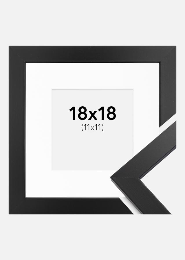 Ram med passepartou Rahmen Black Wood 18x18 cm - Passepartout Weiß 12x12 cm