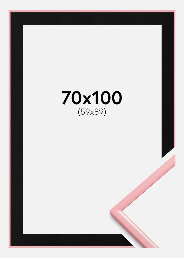 Ram med passepartou Rahmen New Lifestyle Rosa 70x100 cm - Passepartout Schwarz 60x90 cm