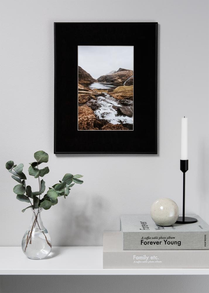 Galleri 1 Passepartout XL Schwarz (weißer Kern) 50x60 cm (29x39)