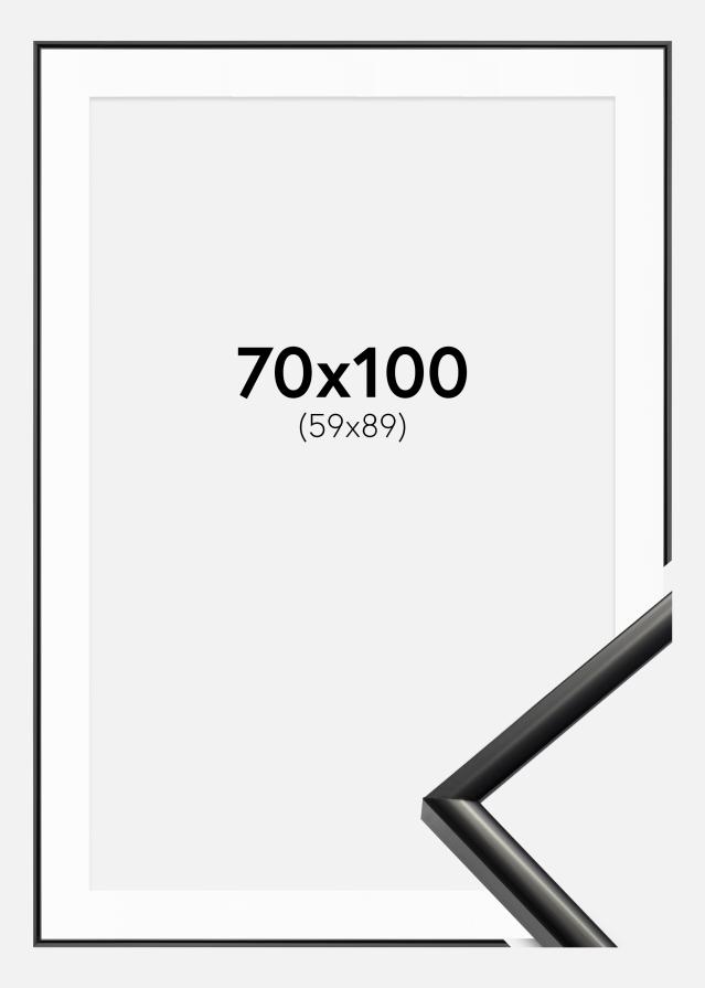 Ram med passepartou Rahmen New Lifestyle Schwarz 70x100 cm - Passepartout Weiß 60x90 cm