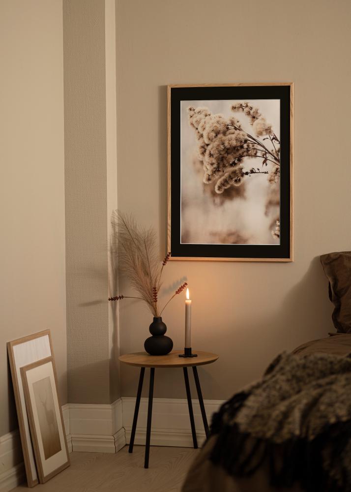 Ram med passepartou Rahmen E-Line Eiche 30x40 cm - Passepartout Schwarz 20x28 cm