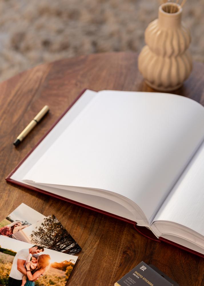 BGA Classico Fotoalbum Rot - 30x33 cm (100 Weiße Seiten / 50 Blatt)