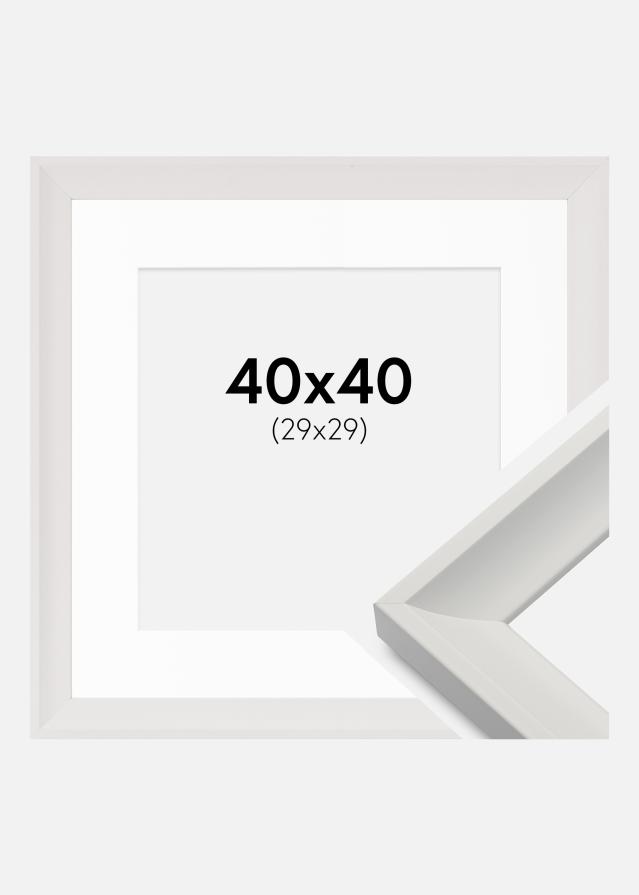 Ram med passepartou Rahmen Öjaren Weiß 40x40 cm - Passepartout Weiß 30x30 cm