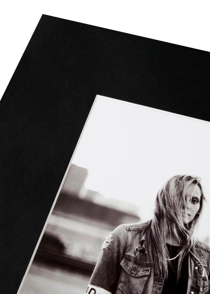 Galleri 1 Passepartout XL Schwarz (weißer Kern) 50x60 cm (29x39)