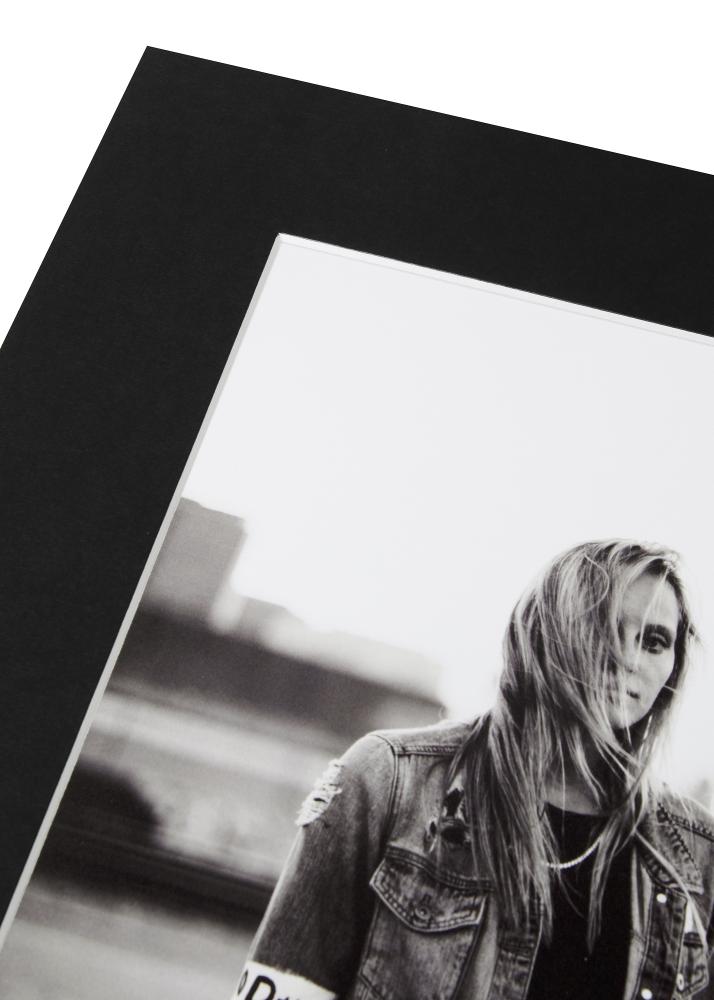 Galleri 1 Passepartout XL Schwarz (Weiß Kern) 60x80 cm (39x49)