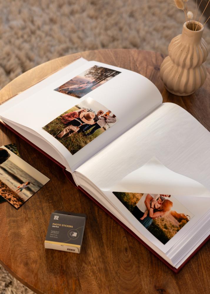 BGA Classico Fotoalbum Rot - 30x33 cm (100 Weiße Seiten / 50 Blatt)