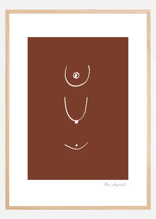 Bildverkstad Thin lines - Brown Poster